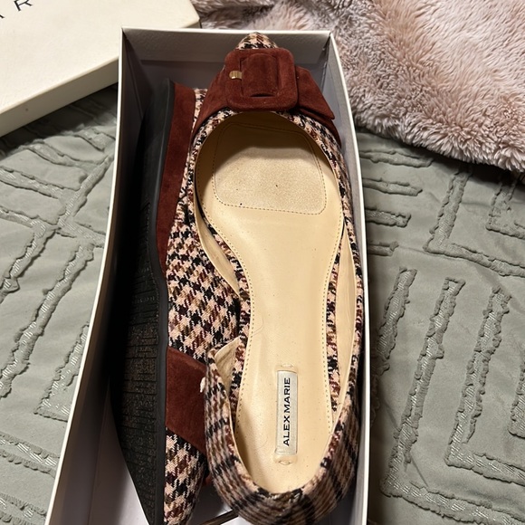 Brown houndstooth Alex Marie flats - Picture 3 of 4